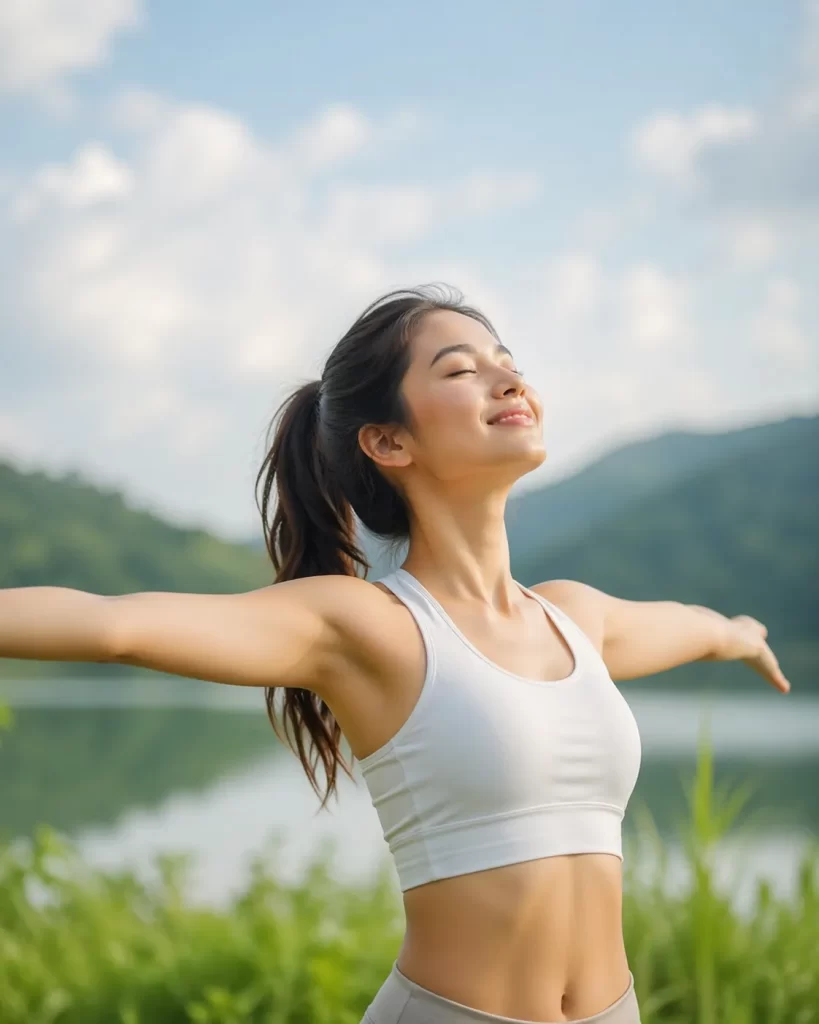 Een rustige, natuurlijke scène die welzijn, innerlijke rust en hormonale balans uitstraalt.