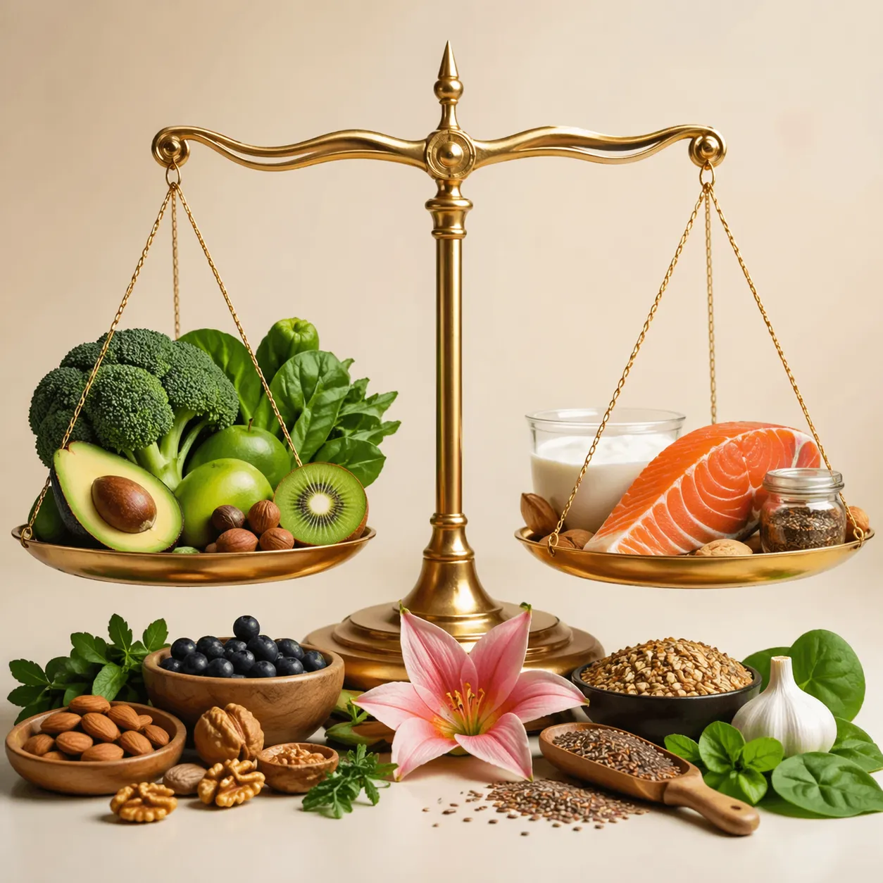 Gezonde, natuurlijke voeding die helpt om je hormonen in evenwicht te ondersteunen.