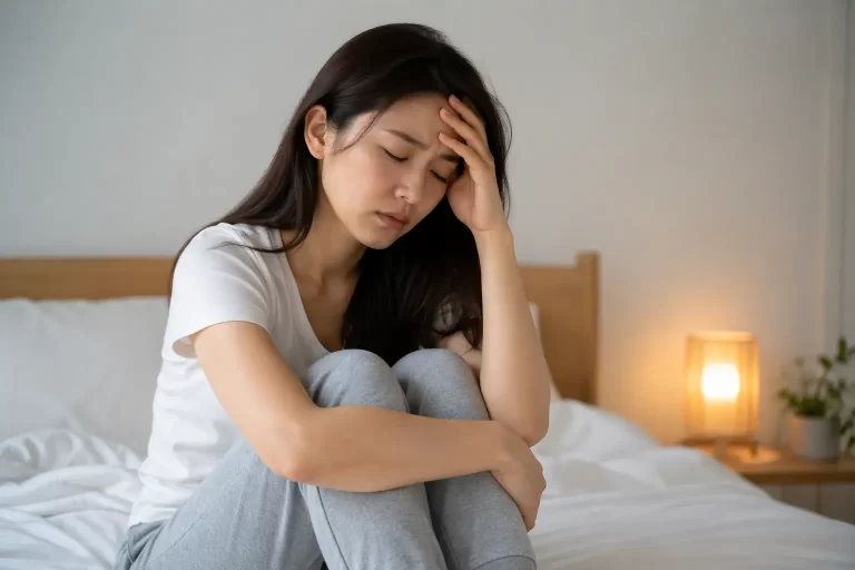 Illustratie van veelvoorkomende klachten die samenhangen met een laag progesterongehalte.